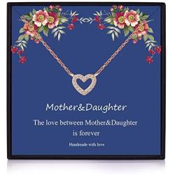 Your Always Charm Mother Daughter Necklace CZ Heart Necklaces Gifts for Mothers Day Necklaces Mom and Daughter Necklace