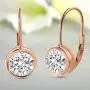 MIA SARINE Sterling Silver 8mm Round Bezel Set Solitaire Cubic Zirconia Leverback Earrings for Women MIA SARINE Sterling Silver 8mm Round Bezel Set Solitaire Cubic Zirconia Leverback Earrings for Women
