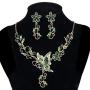 EleQueen Womens Austrian Crystal Butterfly Flower Leaf Necklace Earrings Set
