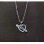 DMOMSA Sapphire Blue Cute Arrow Heart Pendant Necklace Jewelry Gift, Suitable for Ladies Gifts for Birthday Party Anniversary Valentines Day