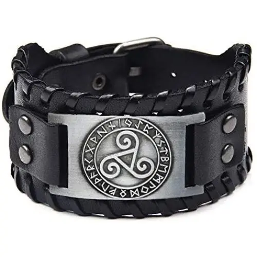 TURTLEDOVE Viking Bracelet Celtic Triskelion - Triple Spiral Triskele Swirl Nordic Amulet - Medieval Futhark Jewelry TURTLEDOVE Viking Bracelet Celtic Triskelion - Triple Spiral Triskele Swirl Nordic Amulet - Medieval Futhark Jewelry