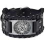 TURTLEDOVE Viking Bracelet Celtic Triskelion - Triple Spiral Triskele Swirl Nordic Amulet - Medieval Futhark Jewelry