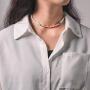 Bomine Boho Choker Necklace Bead Necklaces Chain Short Chains Jewelry for Women and Girls (White-Rainbow)