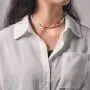 Bomine Boho Choker Necklace Bead Necklaces Chain Short Chains Jewelry for Women and Girls (White-Rainbow)