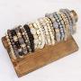 RIAH FASHION Multi Layer Bead Bracelet - Colorful Stacking Beaded Strand Stretch Cuff Statement Bangles Set