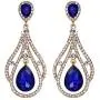 BriLove Womens Wedding Bridal Crystal Peacock Feather Shape Teardrop Chandelier Dangle Earrings BriLove Womens Wedding Bridal Crystal Peacock Feather Shape Teardrop Chandelier Dangle Earrings