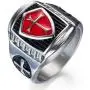 Grhose Mens Stainless Steel Ring Knight ring Templar Ring biker Crusader Cross masonic Red Size 12 Grhose Mens Stainless Steel Ring Knight ring Templar Ring biker Crusader Cross masonic Red Size 12
