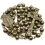 Nazareth Store Metal Beads Combat Rosary Necklace St Therese Virgin Of The Smile Medal with Crucifix Vintage Design - Velvet Bag Nazareth Store Metal Beads Combat Rosary Necklace St Therese Virgin Of The Smile Medal with Crucifix Vintage Design - Velvet Bag