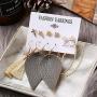 36 Pairs Fashion Tassel Earrings Set for Women Girls Bohemian Hoop Stud Drop Dangle Earrings Leather Leaf Earrings for Birthday/Party/Christmas/Friendship Gifts