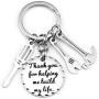 Stainless Steel Inpirational Mantra Lovers Couple Husband Wife Birthday Keychain Pendant Gift