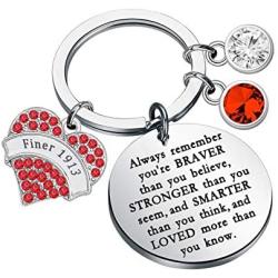 WSNANG Delta Sigma Theta Sorority Gift Finer 1913 Keychain Greek Sorority Jewelry You are Braver Stronger Smarter Than You Think Keychain