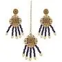 MUCH-MORE Traditional Ruby Beads Chick Choker Necklace Set with Earring & Tikka Women for Girls/Women