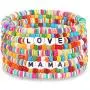 Heishi Bracelets for Women Colorful Vinyl Disc Bead Stretch Bracelets Stackable Beach Surf Letter Strand Bracelets for Girls Birthday Party Gifts Heishi Bracelets for Women Colorful Vinyl Disc Bead Stretch Bracelets Stackable Beach Surf Letter Strand Bracelets for Girls Birthday Party Gifts