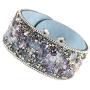Barsly Stone Bracelets for Women Wrap Cuff Slake Leather Bracelets with Crystal Rhinestone Couple Nature Jewelry