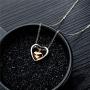 QeenseKc Rose Gold Double Heart Urn Necklaces for Human Pet Ashes Cremation Jewelry for Ashes Keepsake Memorial Pendant Jewelry