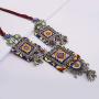 Zephyrr Afghani/Turkish Statement Long Necklace Jewelry Silver Tone Casual Jhumki Jewelry for Women