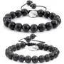 2PCS Gemstone Beaded Couple Bracelet 8MM/10MM Round Beads Healing Reiki Macrame Adjustable Jewelry for Men Women by Aobei 2PCS Gemstone Beaded Couple Bracelet 8MM/10MM Round Beads Healing Reiki Macrame Adjustable Jewelry for Men Women by Aobei