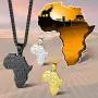 FaithHeart African Map Necklace, Stainless Steel Africa Map Flags Pendant Hip Hop Jewelry for Men Women with 24 Inch Wheat Chain FaithHeart African Map Necklace, Stainless Steel Africa Map Flags Pendant Hip Hop Jewelry for Men Women with 24 Inch Wheat Chain