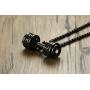 XUANPAI Mens Stainless Steel Hollow Fitness Gym Barbell Dumbbell Pendant Necklace with Chain 24''