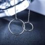 CHICLOVE Mother Daughter Necklace - Mothers Day Jewelry Gift - Sterling Silver Two Interlocking Infinity Double Circles Pendant Necklace