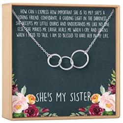 Dear Ava Sisters Gift Necklace: Sister Birthday Gift, Big Sister Gift, 3 Asymmetrical Circles (Silver-Plated-Brass, NA)