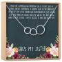 Dear Ava Sisters Gift Necklace: Sister Birthday Gift, Big Sister Gift, 3 Asymmetrical Circles (Silver-Plated-Brass, NA)