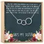 Dear Ava Sisters Gift Necklace: Sister Birthday Gift, Big Sister Gift, 3 Asymmetrical Circles (Silver-Plated-Brass, NA)