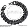 ChainsPro Durable Cuban Link Bracelet for Mens Boys, 6/10/14 mm, 19-21CM Length, 18K Gold Plated/316L Stainless Steel/Black-with Gift Box ChainsPro Durable Cuban Link Bracelet for Mens Boys, 6/10/14 mm, 19-21CM Length, 18K Gold Plated/316L Stainless Steel/Black-with Gift Box