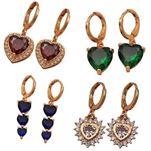 Redhithot Lots Wholesales 4 Pieces/Set 18K Gold Plated - Big Hollow Carved Circle 3 Color-Plated Boho Beach Hoop Stud Earrings Jewelry for Women Girls Lady Redhithot Lots Wholesales 4 Pieces/Set 18K Gold Plated - Big Hollow Carved Circle 3 Color-Plated Boho Beach Hoop Stud Earrings Jewelry for Women Girls Lady