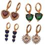 Redhithot Lots Wholesales 4 Pieces/Set 18K Gold Plated - Big Hollow Carved Circle 3 Color-Plated Boho Beach Hoop Stud Earrings Jewelry for Women Girls Lady