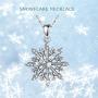 LOVEON Snowflake Necklace for Women Sterling Silver Pendant with Cubic Zirconia Christmas Birthday Gifts Jewelry for Girls Friend Her, 18 Inches