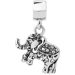 Q&Locket Elephant Charms Dangle Animal Beads for Bracelets