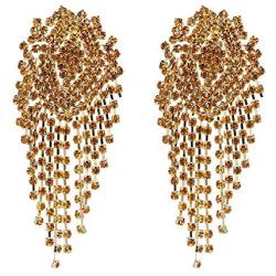 Crystal Beads Earrings Women Ethnic Jewelry Handmade Elegant Big Long Beads Earrings