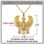 Mgutillart Hip Hop Plated 18K Gold Stainless Steel Egyptian Horus Eagle Pendant Necklace