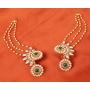 Touchstone''Devsena Bahubali Manikarnika Collection Indian Bollywood Designer Jewelry Earrings with Beads for Women in Antique Gold Tone