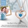 ✦Gifts for Mothers Day✦ Forever Love Heart Necklace Jewelry 18K White Gold/ Rose Gold Plated 925 Sterling Silver Birthstone Pendant Necklace with 5A Cubic Zirconia Birthday Gifts for Women and Girls