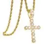 Mens Womens Cross Pendant Necklace with CZ, 18K Gold Plated/Silver Color, 316L Stainless Steel, 18 24 Inches Chain Jewelry Gift