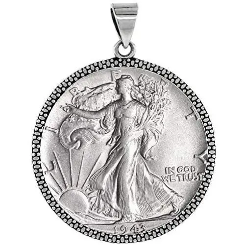 Sterling Silver Half Dollar Bezel 30 mm Coins Prong Back Illusion Edge 50 Cent Coin NOT Included