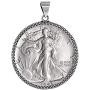 Sterling Silver Half Dollar Bezel 30 mm Coins Prong Back Illusion Edge 50 Cent Coin NOT Included