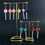 DAMLENG 5 Pairs Cute Resin Round Lollipop Drop Earring Handmade Candy Color Simulation Food Dangle Earring for Women Girl Funny Cartoon Friendship Jewelry