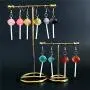 DAMLENG 5 Pairs Cute Resin Round Lollipop Drop Earring Handmade Candy Color Simulation Food Dangle Earring for Women Girl Funny Cartoon Friendship Jewelry