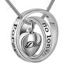 Cremation Jewelry Urn Necklace for Ashes Premium Stainless Steel Pendant Necklace Chains Carved No Longer By My Side Forever In My Heart Ashes Memorial Jewelry Gifts for Dad Mom