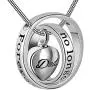Cremation Jewelry Urn Necklace for Ashes Premium Stainless Steel Pendant Necklace Chains Carved No Longer By My Side Forever In My Heart Ashes Memorial Jewelry Gifts for Dad Mom