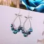 Sllaiss Blue Teardrop Dangle Earrings S925 Bow Earrings for Women with Swarovski Crystals Drop Earrings Stylish Jewelry Gifts Sllaiss Blue Teardrop Dangle Earrings S925 Bow Earrings for Women with Swarovski Crystals Drop Earrings Stylish Jewelry Gifts