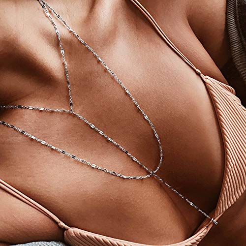 YienDoo Fashion Lasso Y Necklace Chain Dainty Multilayer Tassel Pendant Charm Minimalist Necklace Jewelry for Women and Girls (Silver)