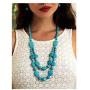 Campion Bohe Turquoises Layered Necklace Silver Beach Turquoise Necklaces Chain Beads Necklace Jewelry for Women and Girls