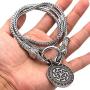 YANGFJcor Viking Rune Son of SunSloar Kolovrat Amulet Pendants Necklace,Scandinavian Round Circle Alloy Necklace Men Jewelry Gifts