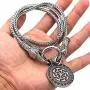 YANGFJcor Viking Rune Son of SunSloar Kolovrat Amulet Pendants Necklace,Scandinavian Round Circle Alloy Necklace Men Jewelry Gifts