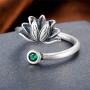 Real 925 Sterling Silver Lotus Open Rings for Women Men Gifts Vintage Floral Finger Ring Silver Fashion Party Jewelry Gifts