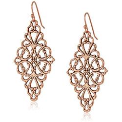 1928 Jewelry Filigree Diamond-Shape Drop Earrings